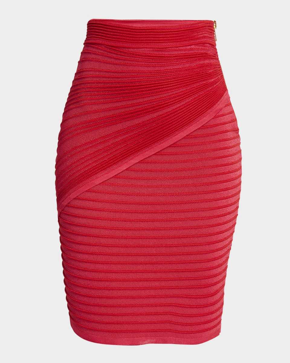 Ruched Knit Pencil Skirt